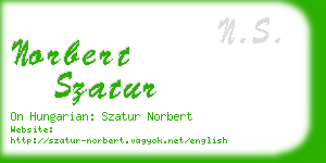 norbert szatur business card
